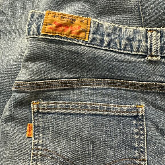 Vintage 70s Levis Faded Wash Blue Mens 36x30 Relaxed Yellow Tab Jeans - Picture 4 of 11
